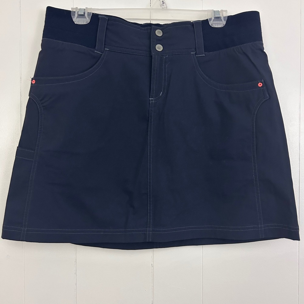 Title Nine Womens Navy Blue Athletic Hiking Skort Size 10 Elastic Waist Pocket